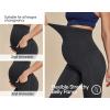imageIUGA Fleece Lined Maternity Pants with Pockets Maternity Yoga Pants Flare Bootcut Pregnancy Pants Over The Belly Work LoungeBlack