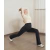 imageIUGA Fleece Lined Maternity Pants with Pockets Maternity Yoga Pants Flare Bootcut Pregnancy Pants Over The Belly Work LoungeBlack