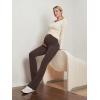 imageIUGA Fleece Lined Maternity Pants with Pockets Maternity Yoga Pants Flare Bootcut Pregnancy Pants Over The Belly Work LoungeCoffee