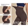 imageIUGA Fleece Lined Maternity Pants with Pockets Maternity Yoga Pants Flare Bootcut Pregnancy Pants Over The Belly Work LoungeCoffee