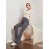 imageIUGA Fleece Lined Maternity Pants with Pockets Maternity Yoga Pants Flare Bootcut Pregnancy Pants Over The Belly Work LoungeDark Gray