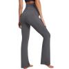 imageIUGA Fleece Lined Maternity Pants with Pockets Maternity Yoga Pants Flare Bootcut Pregnancy Pants Over The Belly Work LoungeDark Gray