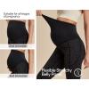 imageIUGA Fleece Lined Maternity Pants with Pockets Maternity Yoga Pants Flare Bootcut Pregnancy Pants Over The Belly Work LoungeSpacedye Mattblack
