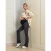 imageIUGA Fleece Lined Maternity Pants with Pockets Maternity Yoga Pants Flare Bootcut Pregnancy Pants Over The Belly Work LoungeSpacedye Mattblack