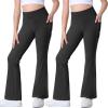 imageIUGA Girls Flare Leggings High Waist Cute Preppy Clothes for Girls Uniform Pants with Pockets Bell Bottom PantsBlack