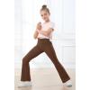 imageIUGA Girls Flare Leggings High Waist Cute Preppy Clothes for Girls Uniform Pants with Pockets Bell Bottom PantsBrownie