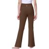 imageIUGA Girls Flare Leggings High Waist Cute Preppy Clothes for Girls Uniform Pants with Pockets Bell Bottom PantsBrownie