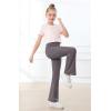 imageIUGA Girls Flare Leggings High Waist Cute Preppy Clothes for Girls Uniform Pants with Pockets Bell Bottom PantsDark Grey