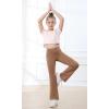 imageIUGA Girls Flare Leggings High Waist Cute Preppy Clothes for Girls Uniform Pants with Pockets Bell Bottom PantsDark Khaki