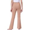 imageIUGA Girls Flare Leggings High Waist Cute Preppy Clothes for Girls Uniform Pants with Pockets Bell Bottom PantsRose Dust