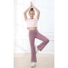 imageIUGA Girls Flare Leggings High Waist Cute Preppy Clothes for Girls Uniform Pants with Pockets Bell Bottom PantsThistle