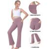 imageIUGA Girls Flare Leggings High Waist Cute Preppy Clothes for Girls Uniform Pants with Pockets Bell Bottom PantsThistle