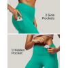 imageIUGA High Waist Yoga Pants with Pockets Leggings for Women Tummy Control Workout Leggings for Women 4 Way StretchAqua Green