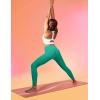 imageIUGA High Waist Yoga Pants with Pockets Leggings for Women Tummy Control Workout Leggings for Women 4 Way StretchAqua Green