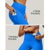 imageIUGA High Waist Yoga Pants with Pockets Leggings for Women Tummy Control Workout Leggings for Women 4 Way StretchAzure
