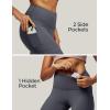 imageIUGA High Waist Yoga Pants with Pockets Leggings for Women Tummy Control Workout Leggings for Women 4 Way StretchDark Gray