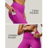 imageIUGA High Waist Yoga Pants with Pockets Leggings for Women Tummy Control Workout Leggings for Women 4 Way StretchMagenta