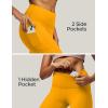 imageIUGA High Waist Yoga Pants with Pockets Leggings for Women Tummy Control Workout Leggings for Women 4 Way StretchMineral Yellow