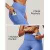 imageIUGA High Waist Yoga Pants with Pockets Leggings for Women Tummy Control Workout Leggings for Women 4 Way StretchOasis Blue