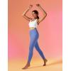 imageIUGA High Waist Yoga Pants with Pockets Leggings for Women Tummy Control Workout Leggings for Women 4 Way StretchOasis Blue