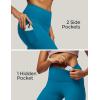 imageIUGA High Waist Yoga Pants with Pockets Leggings for Women Tummy Control Workout Leggings for Women 4 Way StretchPeacockblue