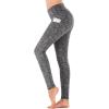 imageIUGA High Waist Yoga Pants with Pockets Leggings for Women Tummy Control Workout Leggings for Women 4 Way StretchSpace Dye Gray