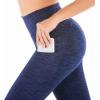 imageIUGA High Waist Yoga Pants with Pockets Leggings for Women Tummy Control Workout Leggings for Women 4 Way StretchSpace Dye Navy