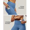 imageIUGA High Waist Yoga Pants with Pockets Leggings for Women Tummy Control Workout Leggings for Women 4 Way StretchUtility Blue