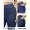 imageIUGA Jeggings for Women Pull On Capri Jeans Stretchy Jean Capris High Waisted Denim Capri Leggings Casual Pants with PocketsDark Blue