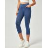 imageIUGA Jeggings for Women Pull On Capri Jeans Stretchy Jean Capris High Waisted Denim Capri Leggings Casual Pants with PocketsLight Blue