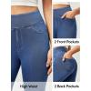 imageIUGA Jeggings for Women Pull On Capri Jeans Stretchy Jean Capris High Waisted Denim Capri Leggings Casual Pants with PocketsLight Blue
