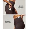 imageIUGA Leggings with Pockets for Women High Waisted Yoga Pants Leggings for Women Tummy Control Workout Compression LeggingsBrown
