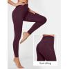imageIUGA Leggings with Pockets for Women High Waisted Yoga Pants Leggings for Women Tummy Control Workout Compression LeggingsMatte Maroon