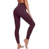 imageIUGA Leggings with Pockets for Women High Waisted Yoga Pants Leggings for Women Tummy Control Workout Compression LeggingsMatte Maroon