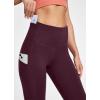 imageIUGA Leggings with Pockets for Women High Waisted Yoga Pants Leggings for Women Tummy Control Workout Compression LeggingsMatte Maroon
