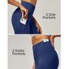 imageIUGA Leggings with Pockets for Women High Waisted Yoga Pants Leggings for Women Tummy Control Workout Compression LeggingsNavy Blue