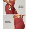 imageIUGA Leggings with Pockets for Women High Waisted Yoga Pants Leggings for Women Tummy Control Workout Compression LeggingsRed Orange