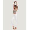 imageIUGA Leggings with Pockets for Women High Waisted Yoga Pants Leggings for Women Tummy Control Workout Compression LeggingsWhite
