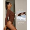 imageIUGA Long Sleeve Body Suits for Womens Tummy Control Shapewear Bodysuits for Women V Neck BodysuitBrownie