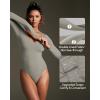 imageIUGA Long Sleeve Body Suits for Womens Tummy Control Shapewear Bodysuits for Women V Neck BodysuitElephant Gray