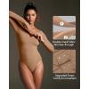 imageIUGA Long Sleeve Body Suits for Womens Tummy Control Shapewear Bodysuits for Women V Neck BodysuitLatte