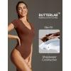 imageIUGA Long Sleeve Body Suits for Womens Tummy Control Shapewear Bodysuits for Women V Neck BodysuitShort Sleeve Brownie