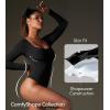 imageIUGA Long Sleeve Bodysuits for Women Square Neck Bodysuit Shapewear Bodysuit Tummy Control Slimming Body Suit for WomensBlack