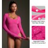 imageIUGA Long Sleeve Bodysuits for Women Square Neck Bodysuit Shapewear Bodysuit Tummy Control Slimming Body Suit for WomensCrush