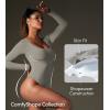 imageIUGA Long Sleeve Bodysuits for Women Square Neck Bodysuit Shapewear Bodysuit Tummy Control Slimming Body Suit for WomensElephant Gray