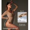 imageIUGA Long Sleeve Bodysuits for Women Square Neck Bodysuit Shapewear Bodysuit Tummy Control Slimming Body Suit for WomensLatte