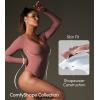 imageIUGA Long Sleeve Bodysuits for Women Square Neck Bodysuit Shapewear Bodysuit Tummy Control Slimming Body Suit for WomensMerlot