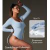 imageIUGA Long Sleeve Bodysuits for Women Square Neck Bodysuit Shapewear Bodysuit Tummy Control Slimming Body Suit for WomensSoft Blue