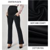 imageIUGA Soft Maternity Pants Over The Belly with Pockets Stretchy Maternity Clothes for Work Pregnancy Flare Maternity LeggingsBlack