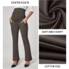 imageIUGA Soft Maternity Pants Over The Belly with Pockets Stretchy Maternity Clothes for Work Pregnancy Flare Maternity LeggingsCoffee